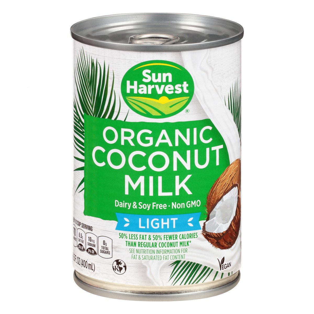 slide 3 of 4, Sun Harvest Organic Coconut Milk Light 9%, 13.5 oz
