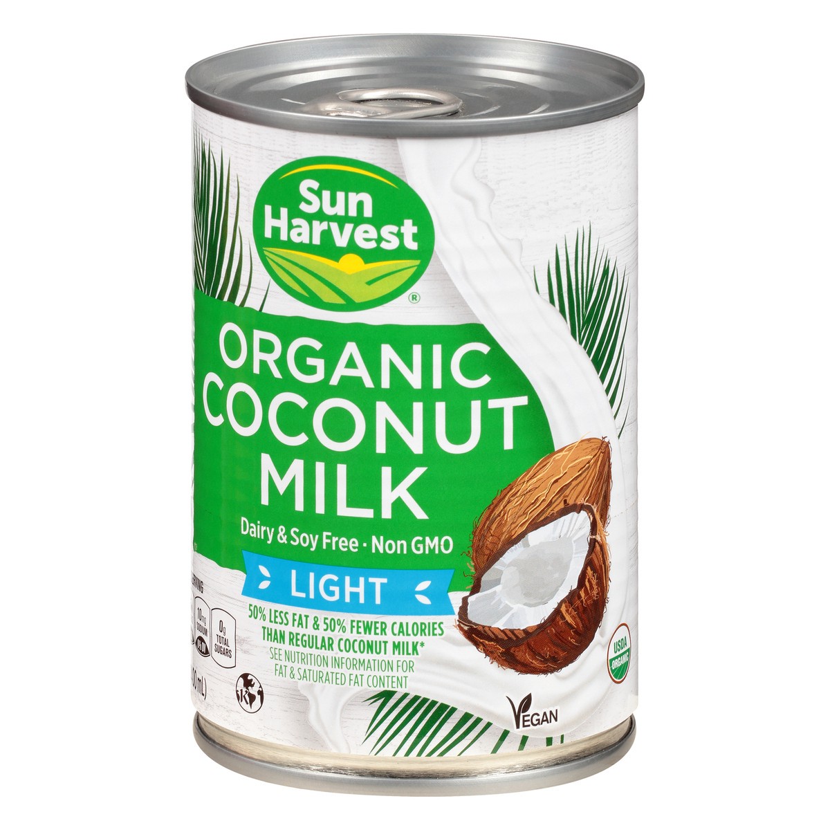 slide 2 of 4, Sun Harvest Organic Coconut Milk Light 9%, 13.5 oz