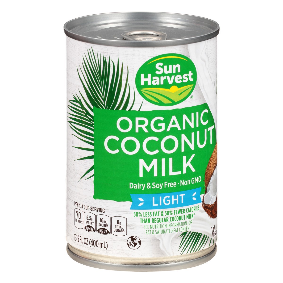 slide 4 of 4, Sun Harvest Organic Coconut Milk Light 9%, 13.5 oz