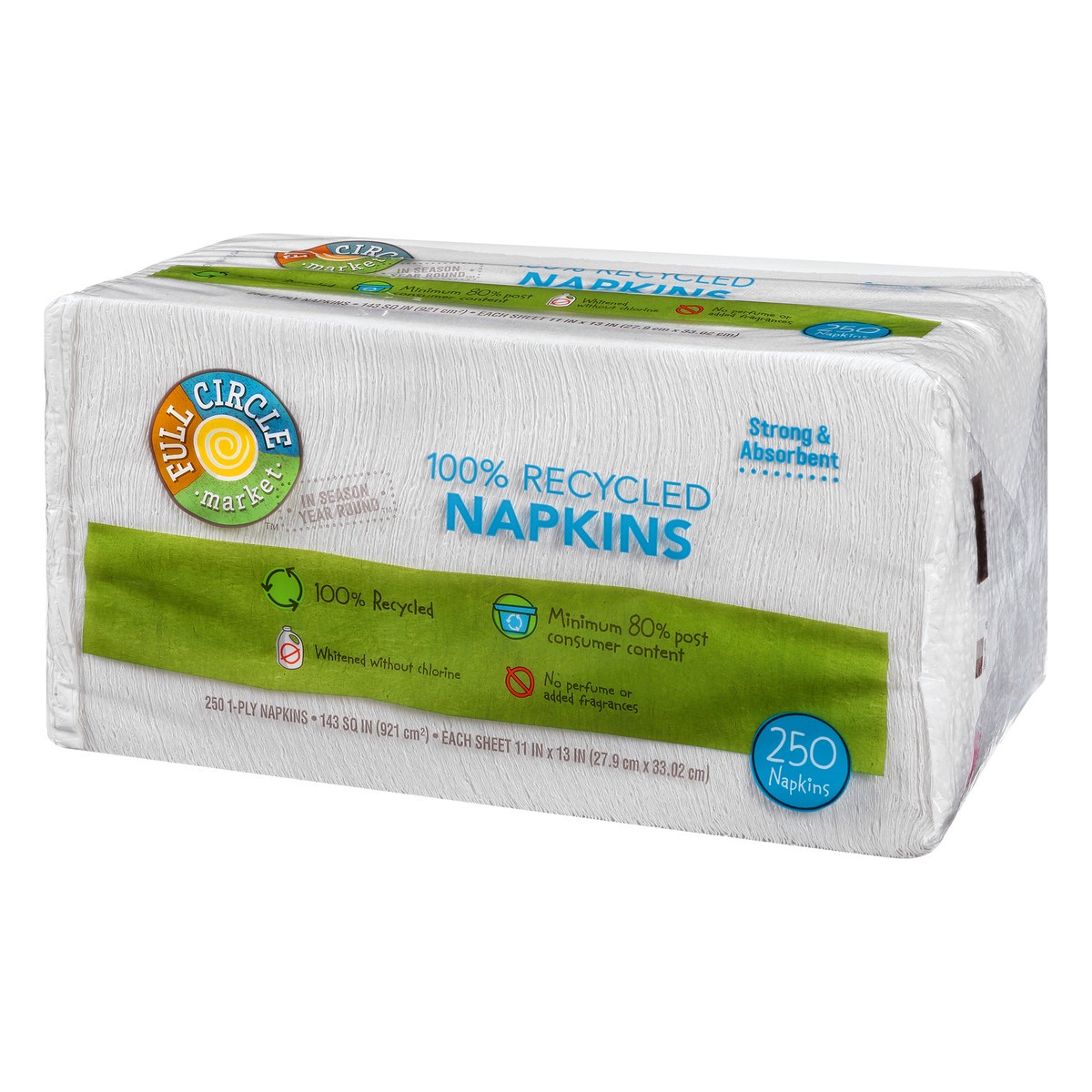 slide 4 of 13, Full Circle Market 100% Recycled 1-Ply Napkins 250 ea, 250 ct