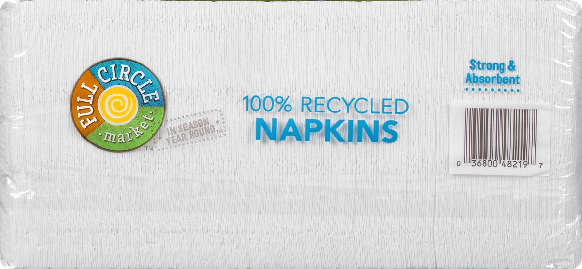 slide 3 of 13, Full Circle Market 100% Recycled 1-Ply Napkins 250 ea, 250 ct