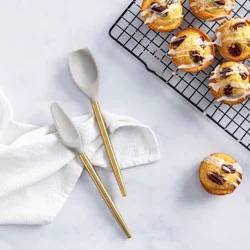 Hy-Vee Seasons Silicone Mini Spatulas In Gold And Chateau Gray, Set Of 2