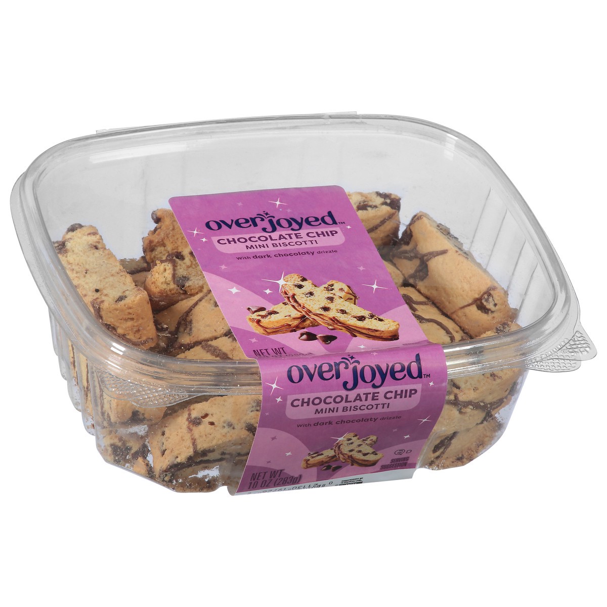 slide 4 of 4, Overjoyed Mini Chocolate Chip Dark Chocolate Biscotti - 10 Oz, 10 oz
