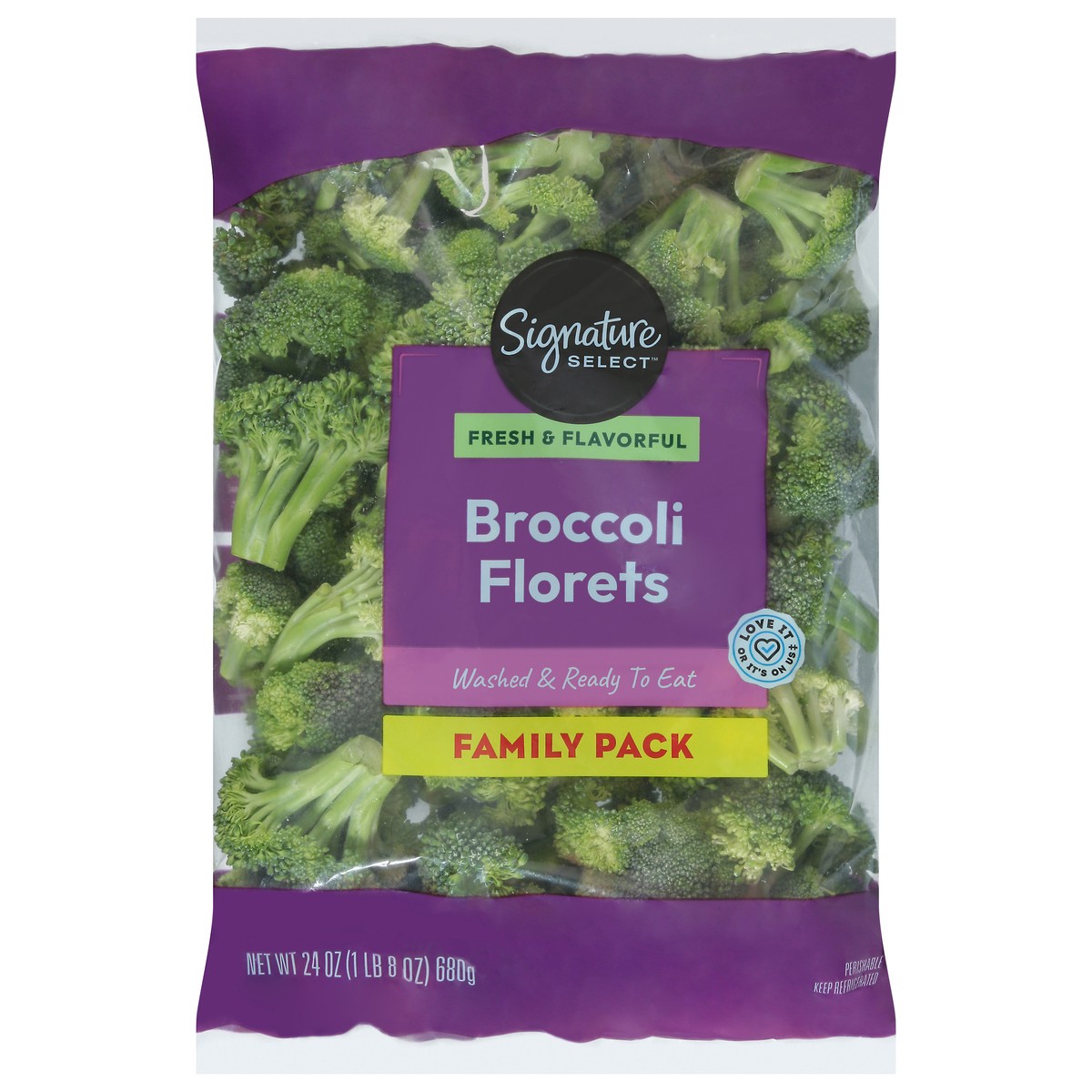 slide 3 of 4, Signature Select/Farms Broccoli Florets Family Pack - 24 Oz, 24 oz