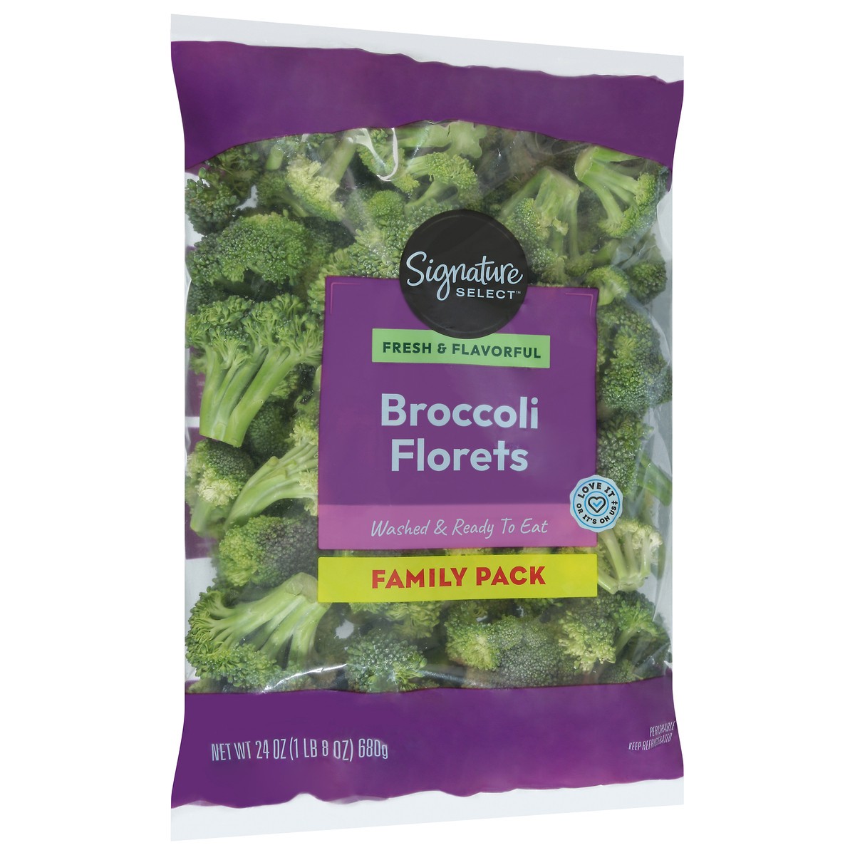 slide 4 of 4, Signature Select/Farms Broccoli Florets Family Pack - 24 Oz, 24 oz