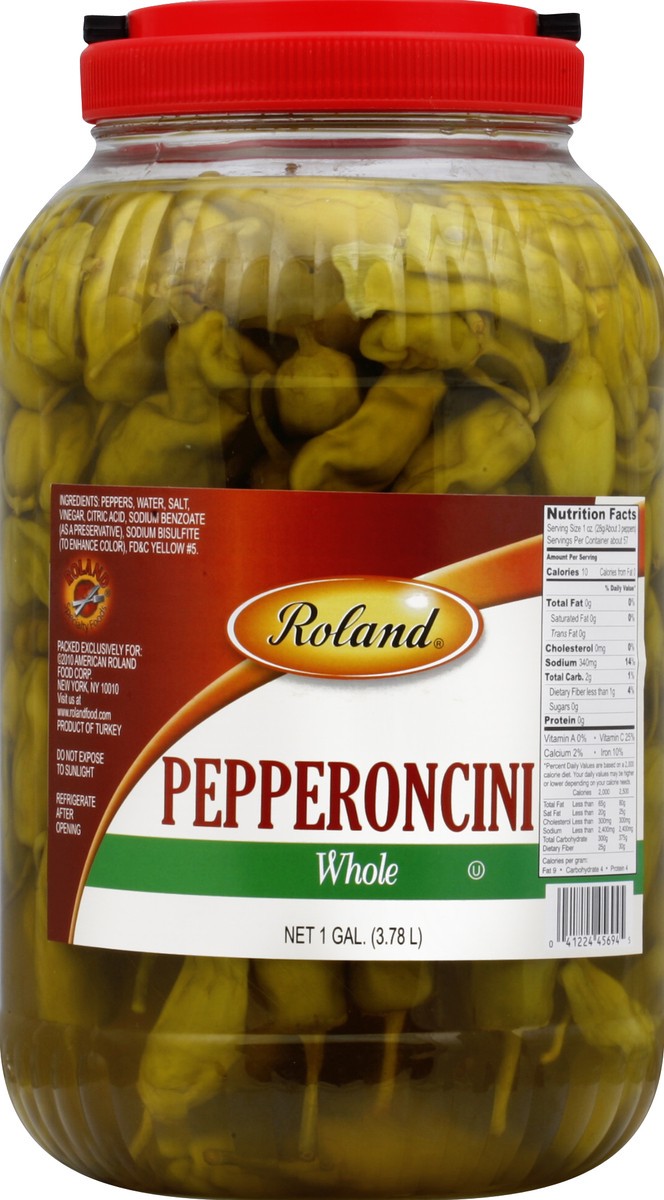 slide 2 of 2, Roland Whole Pepperoncini 1 gal, 1 gal