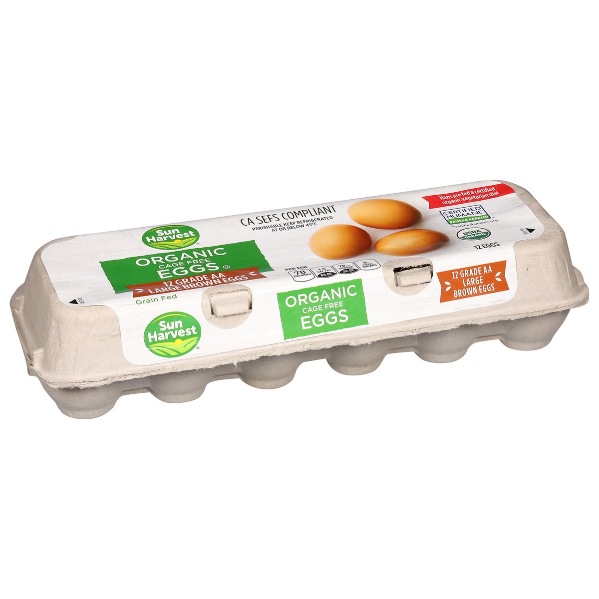 slide 4 of 4, Sun Harvest Large Grade Aa Organic Brown Eggs, 12 ct