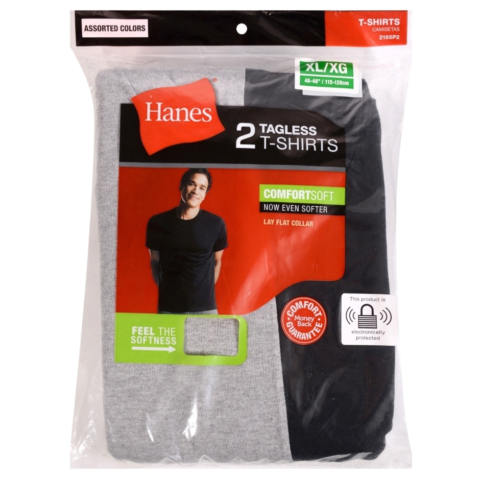 slide 1 of 1, Hanes Men's Comfort Soft Assorted T-Shirt, 2 ct