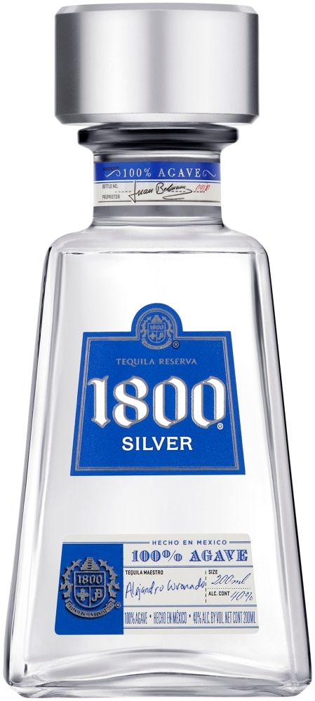 slide 1 of 1, 1800 Silver Tequila, 200 ml