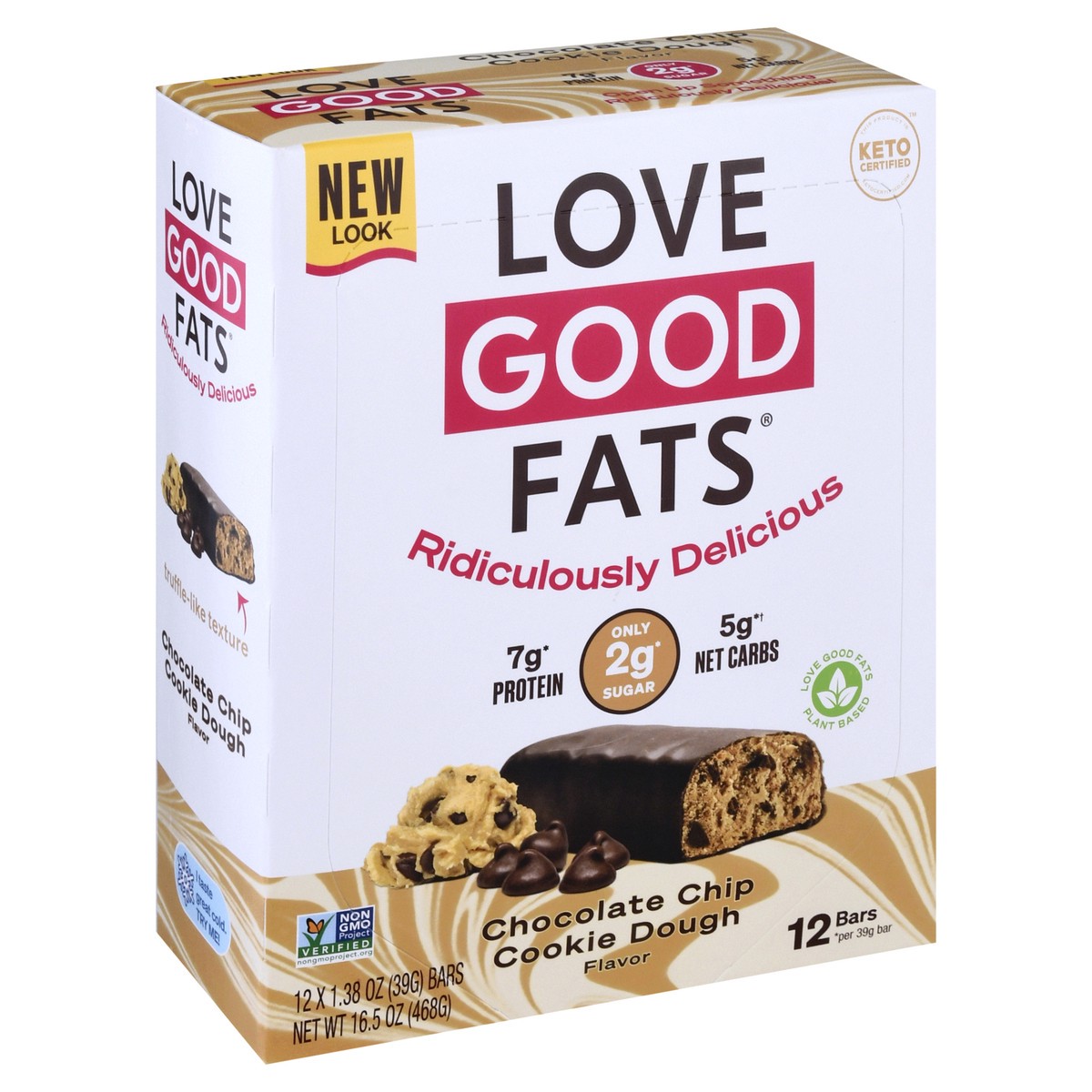 slide 3 of 12, Love Good Fats 12 Pack Chocolate Chip Cookie Dough Flavor Bars 12 ea, 12 ct