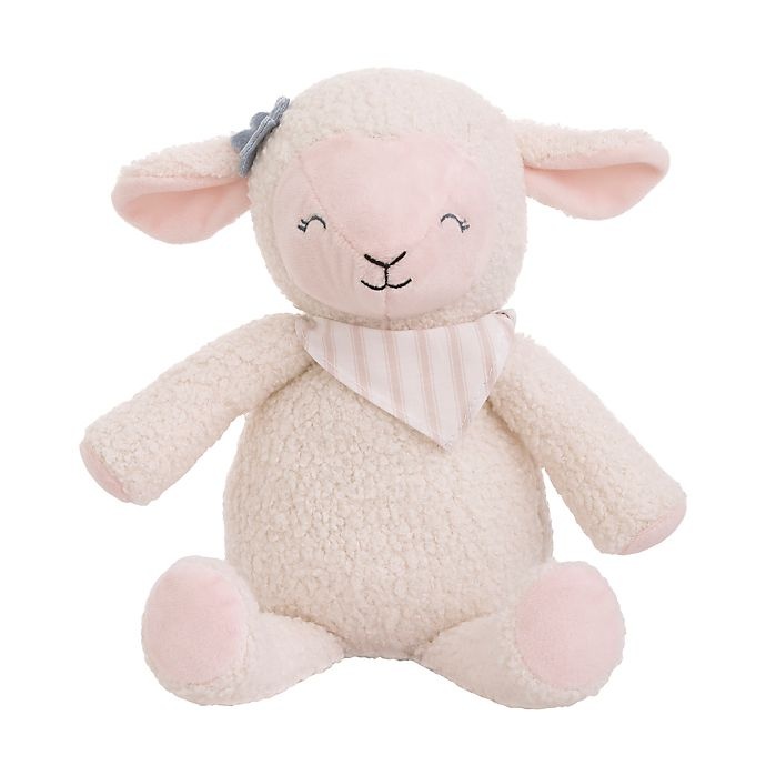 slide 1 of 5, NoJo Farmhouse Chic Plush Stuffed Lamb - Pink, 1 ct