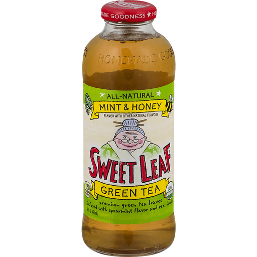 slide 2 of 9, SweetLeaf Organic Mint and Honey Green Tea, 16 oz
