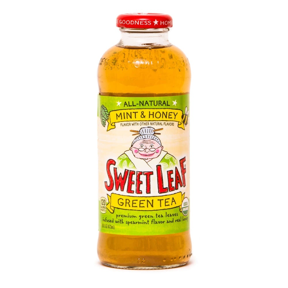 slide 1 of 9, SweetLeaf Organic Mint and Honey Green Tea, 16 oz