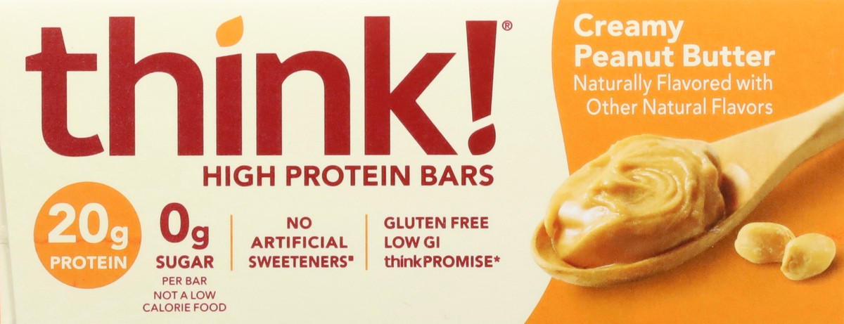 slide 8 of 12, think! Creamy Peanut Butter High Protein Bars 10 - 2.1 oz Bars, 10 ct