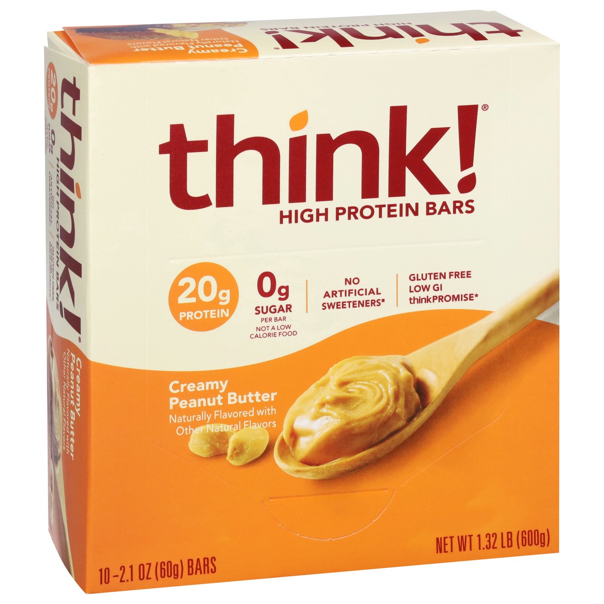 slide 9 of 12, think! Creamy Peanut Butter High Protein Bars 10 - 2.1 oz Bars, 10 ct