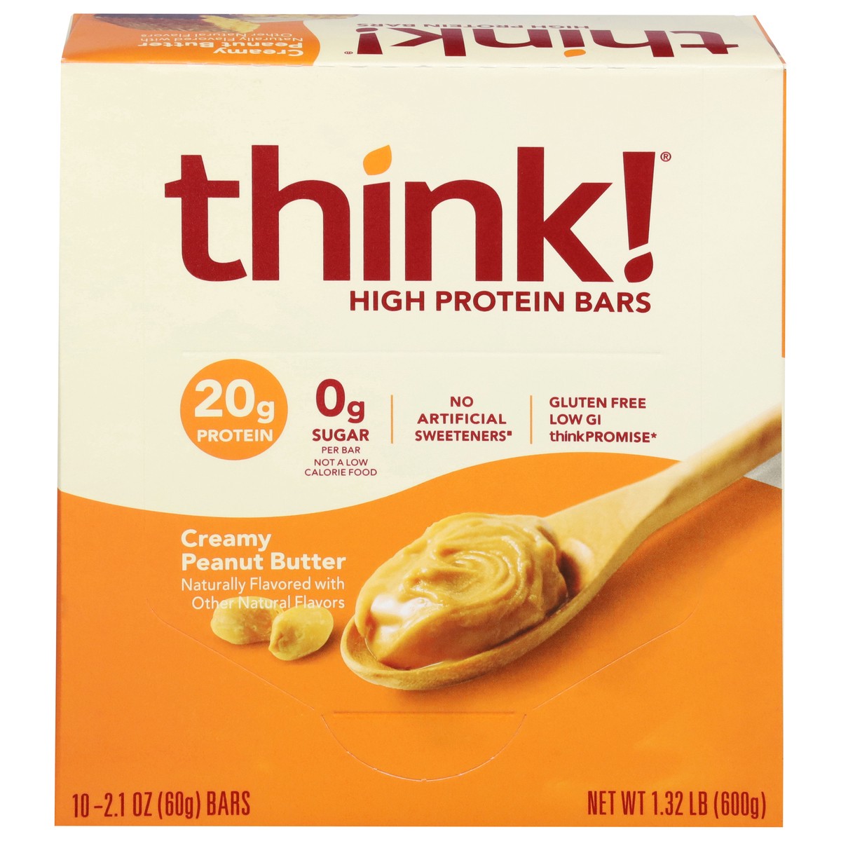 slide 1 of 12, think! Creamy Peanut Butter High Protein Bars 10 - 2.1 oz Bars, 10 ct