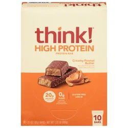 think! High Protein Creamy Peanut Butter Protein Bar - 10 - 2.1 oz Bars