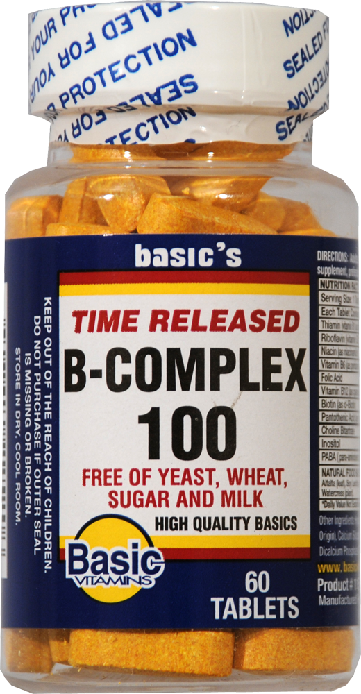 slide 1 of 1, Basic Time Release B-Complex 100 Tablets 60 Count, 60 ct