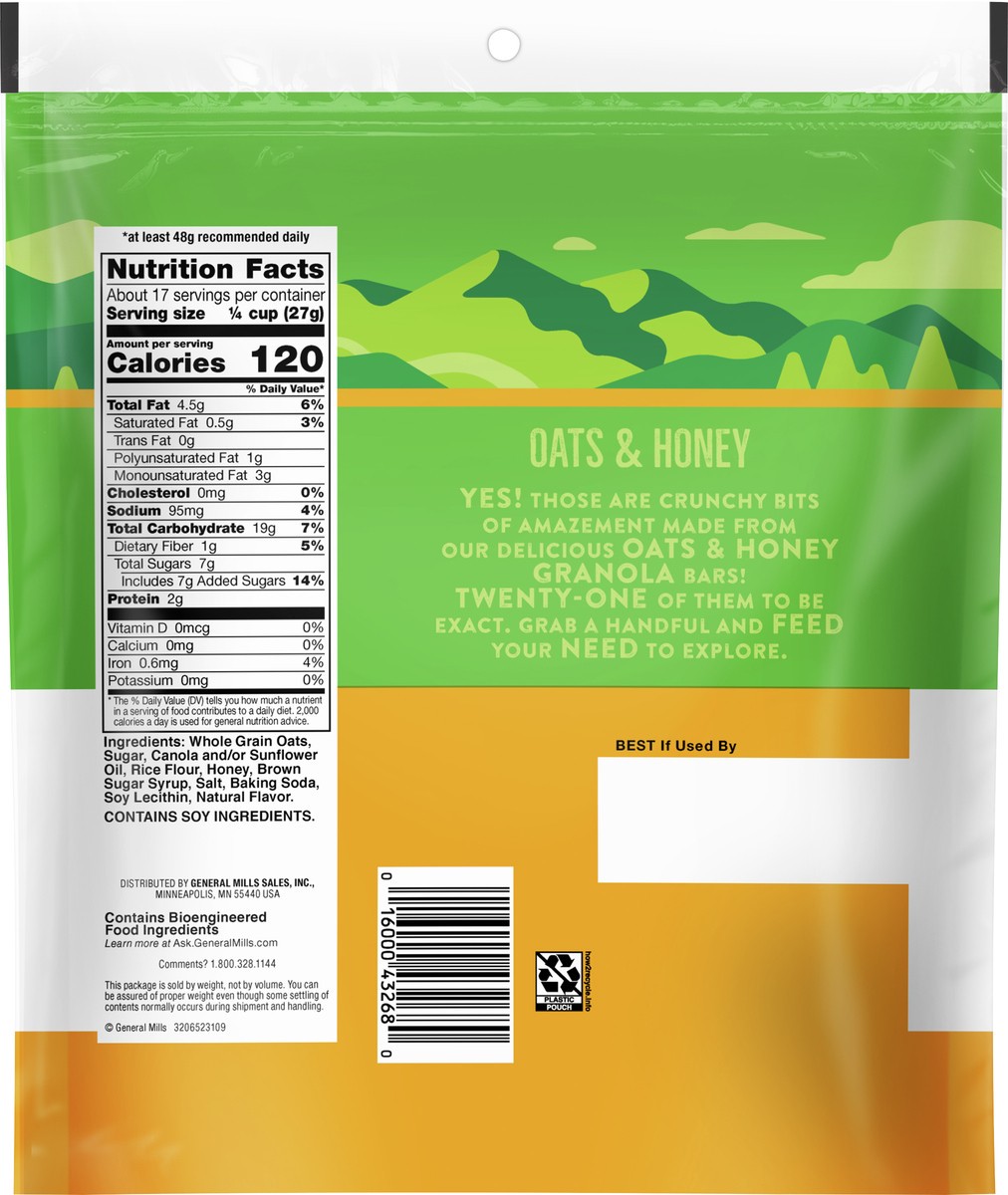 slide 7 of 9, Nature Valley Crunchy Granola, Oats and Honey Granola, Resealable Snack Pouch, 16 oz, 16 oz