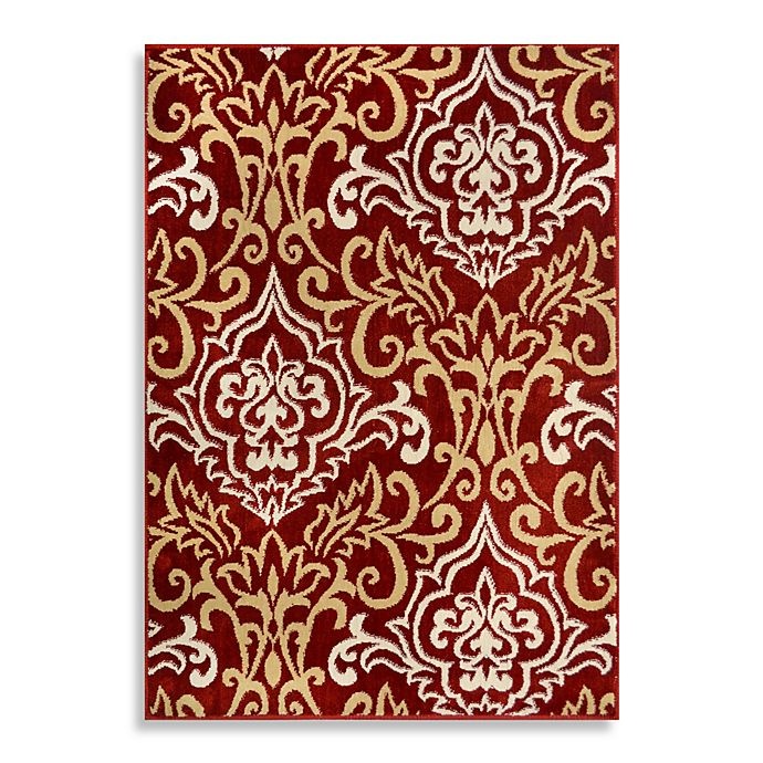 slide 1 of 2, Home Dynamix Westwood Damask Washable Accent Rug Runner - Red, 1 ct