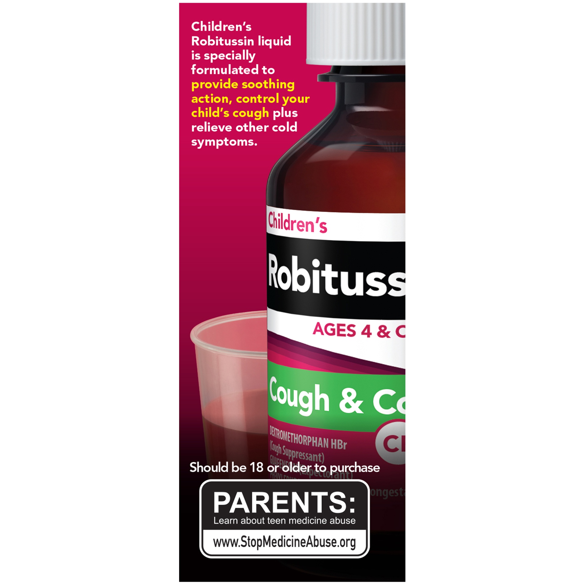 slide 5 of 6, Robitussin Children's Non-Drowsy Grape Flavor Cough & Coldoz, 4 fl oz