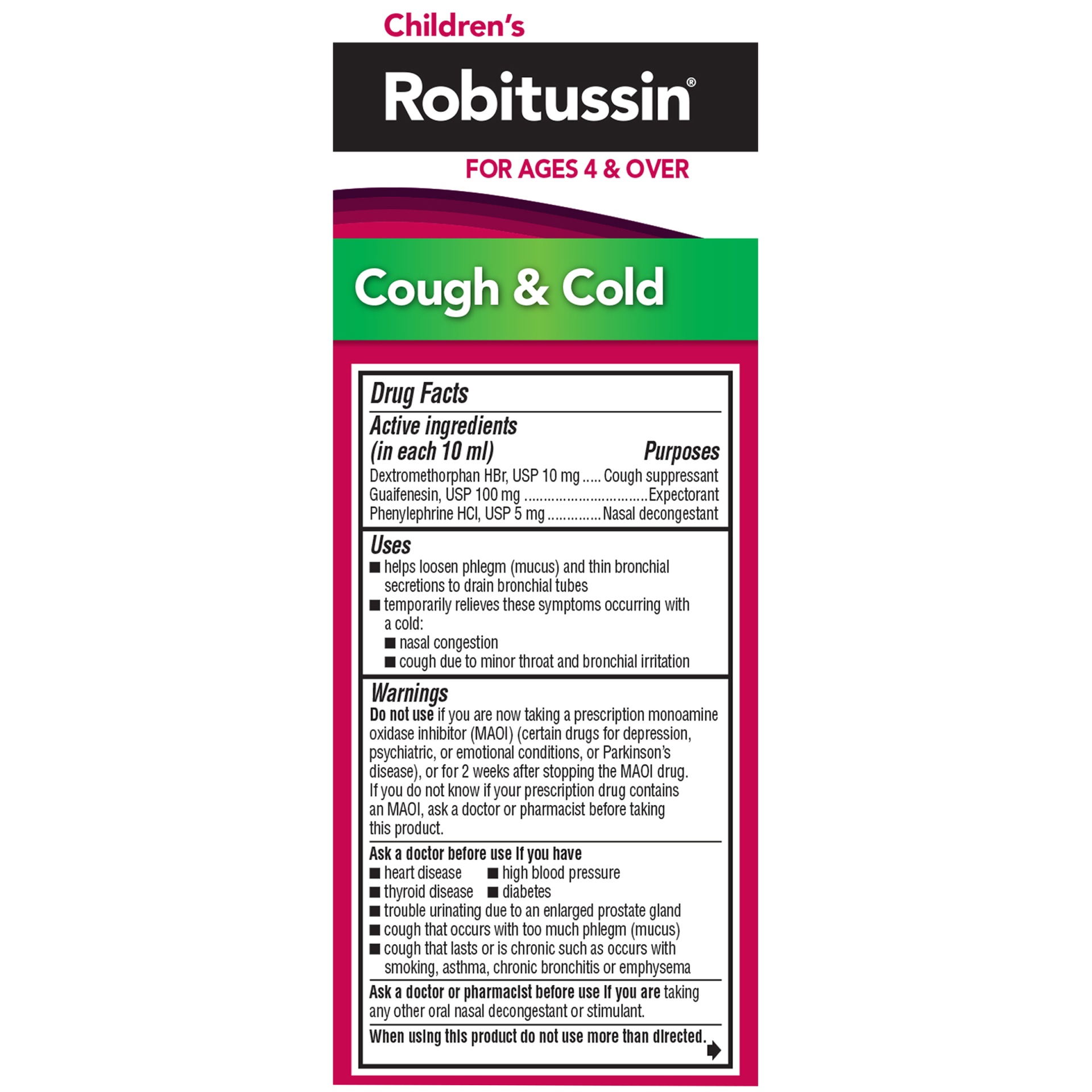 slide 6 of 6, Robitussin Children's Non-Drowsy Grape Flavor Cough & Coldoz, 4 fl oz