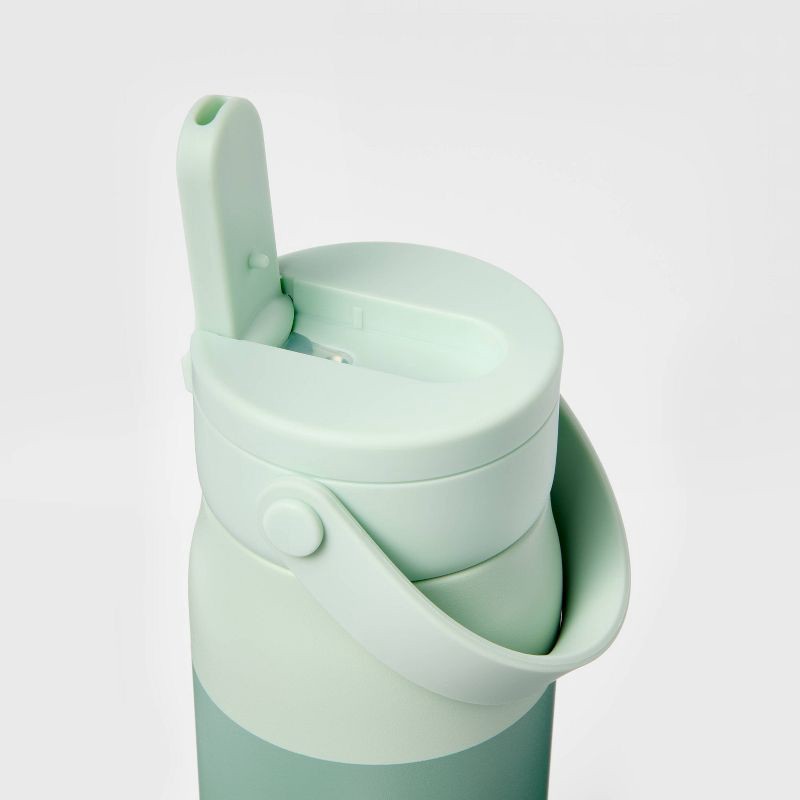 slide 3 of 3, 24oz Stainless Steel Hydration Water Bottle - Green - Embark™: Portable Drinkware, Polypropylene Lid, 24 oz