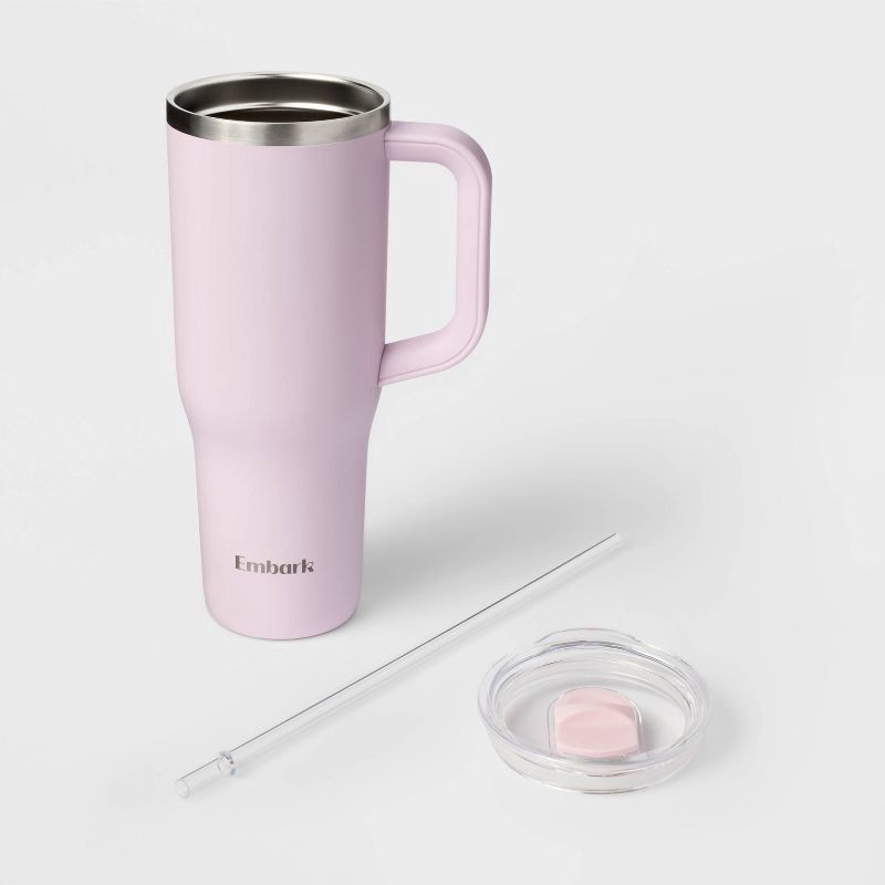 slide 2 of 3, 40oz Stainless Steel Tumbler with Straw Purple - Embark™: BPA-Free Drinkware, 40 oz