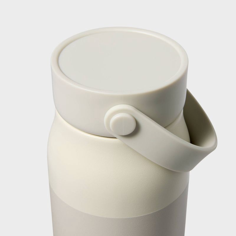 slide 3 of 3, 32oz Stainless Steel Hydration Water Bottle - Cream - Embark™: Portable Drinkware, Polypropylene Lid, 32 oz