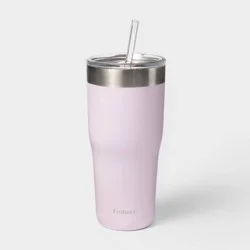 30oz Stainless Steel Tumbler with Straw Purple - Embark™: BPA-Free, Portable Drinkware