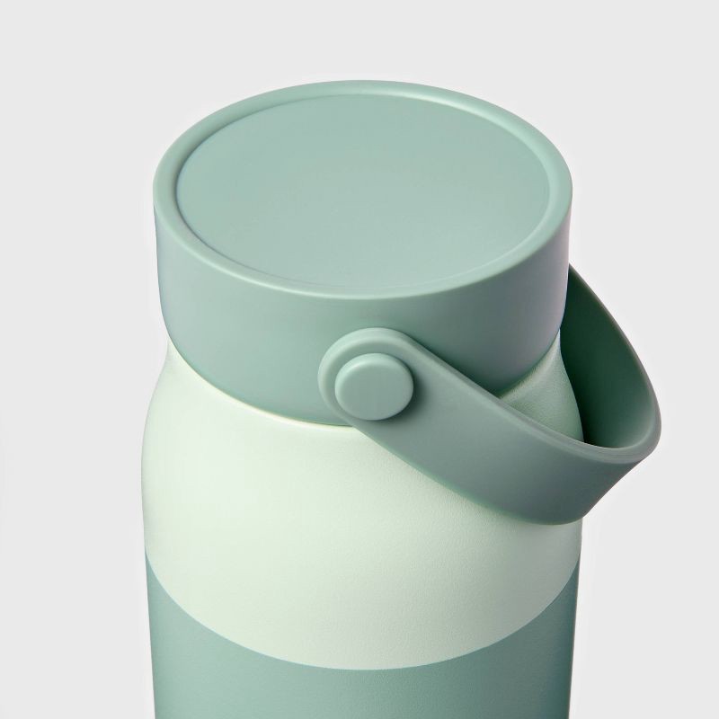 slide 3 of 3, 32oz Stainless Steel Hydration Water Bottle - Green - Embark™: Portable Drinkware, Polypropylene Lid, 32 oz