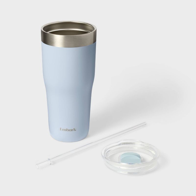 slide 2 of 3, 30oz Stainless Steel Straw Tumbler Blue - Embark‚Ñ¢, 30 oz