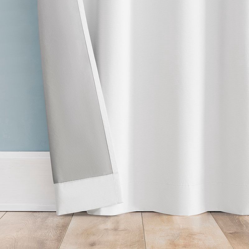 slide 3 of 6, 40"x63" Sun Zero Doucet Thermal Blackout Rod Pocket Curtain Panel White: Energy Efficient, Noise Reduction, Indoor Use, 1 ct