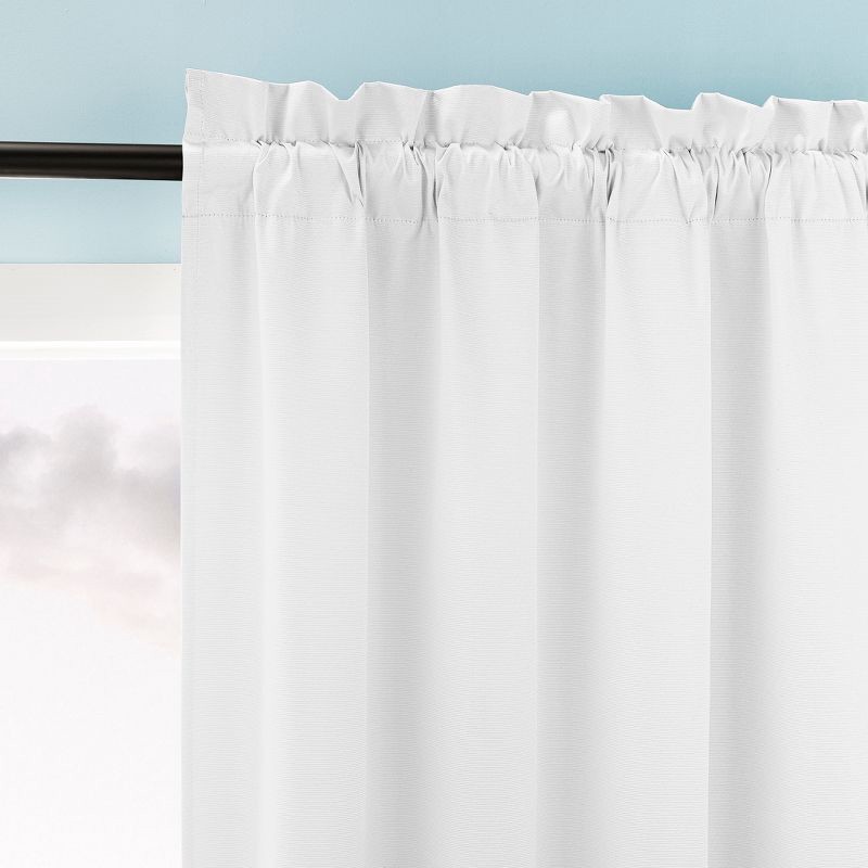 slide 1 of 6, 40"x84" Sun Zero Doucet Thermal Blackout Rod Pocket Curtain Panel White: Energy Efficient, Noise Reduction, Indoor Use, 1 ct