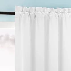 40"x84" Sun Zero Doucet Thermal Blackout Rod Pocket Curtain Panel White: Energy Efficient, Noise Reduction, Indoor Use