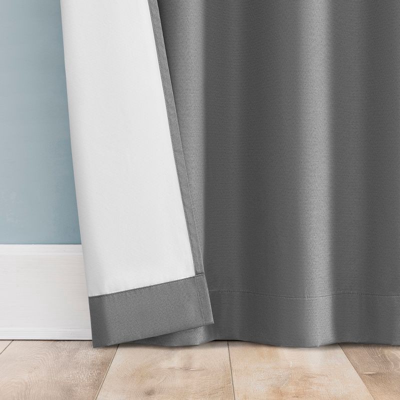 slide 3 of 7, 40"x84" Sun Zero Doucet Thermal Blackout Rod Pocket Curtain Panel Gray: Energy Efficient, Noise Reduction, Indoor Use, 1 ct