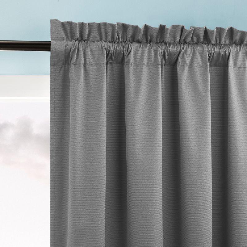 slide 1 of 7, 40"x84" Sun Zero Doucet Thermal Blackout Rod Pocket Curtain Panel Gray: Energy Efficient, Noise Reduction, Indoor Use, 1 ct