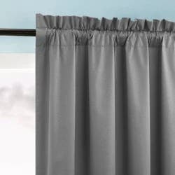 40"x84" Sun Zero Doucet Thermal Blackout Rod Pocket Curtain Panel Gray: Energy Efficient, Noise Reduction, Indoor Use