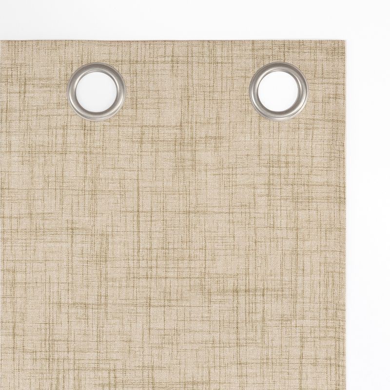 slide 3 of 8, 40"x84" Sun Zero Arlander Crosshatch Thermal Blackout Grommet Curtain Panel Beige: Energy Efficient, Noise Reduction, 1 ct