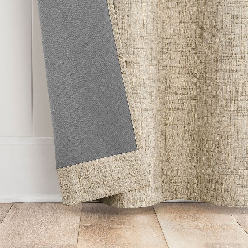 slide 4 of 8, 40"x84" Sun Zero Arlander Crosshatch Thermal Blackout Grommet Curtain Panel Beige: Energy Efficient, Noise Reduction, 1 ct