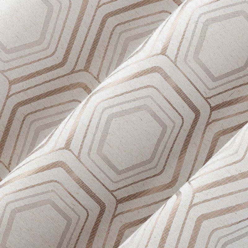 slide 3 of 8, 40"x63" Sun Zero Brevick Geometric Faux Linen 100% Blackout Grommet Curtain Panel Taupe: Modern, Energy Efficient, Noise Reduction, 1 ct