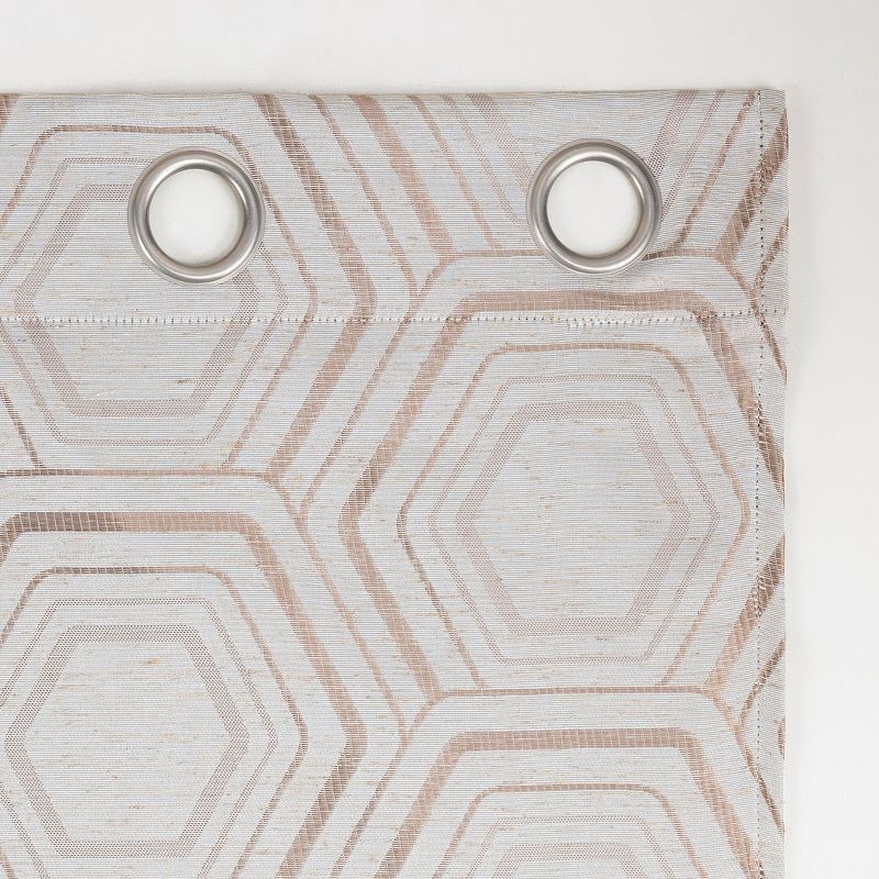 slide 4 of 8, 40"x63" Sun Zero Brevick Geometric Faux Linen 100% Blackout Grommet Curtain Panel Taupe: Modern, Energy Efficient, Noise Reduction, 1 ct