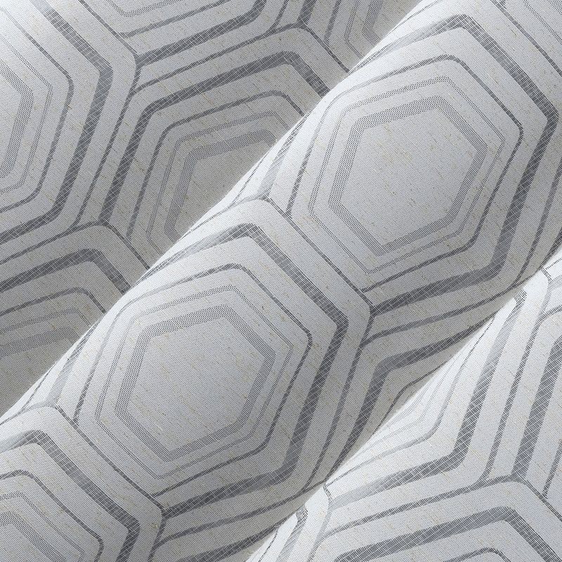 slide 3 of 8, 40"x84" Sun Zero Brevick Geometric Faux Linen 100% Blackout Grommet Curtain Panel Steel Gray: Modern, Energy Efficient, Noise Reduction, 1 ct