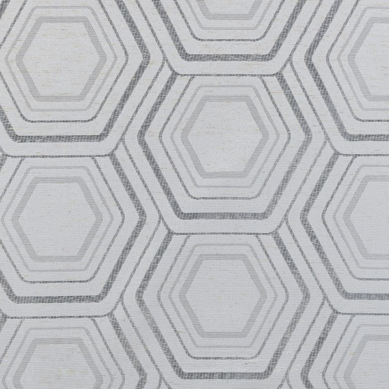slide 8 of 8, 40"x84" Sun Zero Brevick Geometric Faux Linen 100% Blackout Grommet Curtain Panel Steel Gray: Modern, Energy Efficient, Noise Reduction, 1 ct