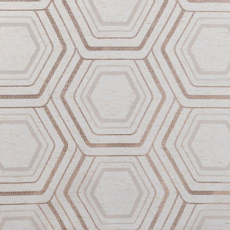 slide 8 of 8, 40"x84" Sun Zero Brevick Geometric Faux Linen 100% Blackout Grommet Curtain Panel Taupe: Modern, Energy Efficient, Noise Reduction, 1 ct