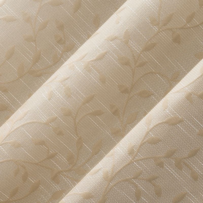 slide 3 of 8, 40"x84" Sun Zero Brinlee Leaf Silhouette 100% Blackout Grommet Curtain Panel Taupe: Modern Floral, Energy Efficient, 1 ct