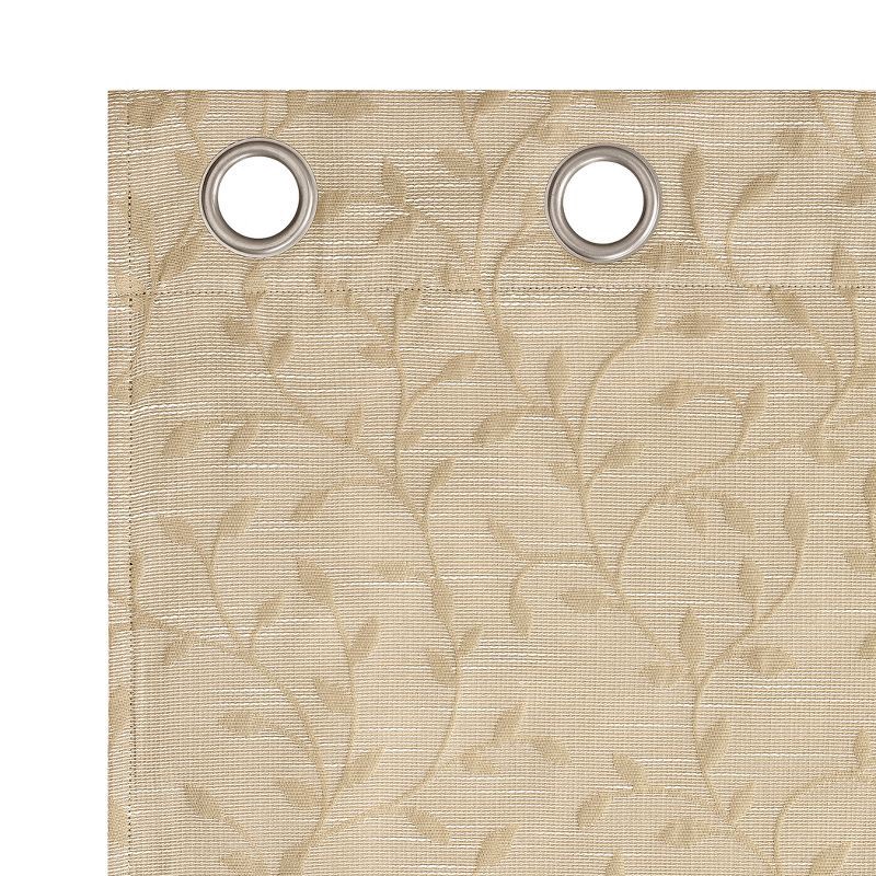 slide 4 of 8, 40"x63" Sun Zero Brinlee Leaf Silhouette 100% Blackout Grommet Curtain Panel Taupe: Modern Floral, Energy Efficient, 1 ct