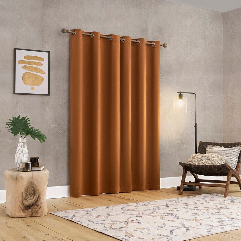 slide 2 of 8, 40"x84" Sun Zero Brighton Velvet 100% Blackout Grommet Curtain Panel Terracotta Red: Modern, Energy Efficient, Noise Reduction, 1 ct
