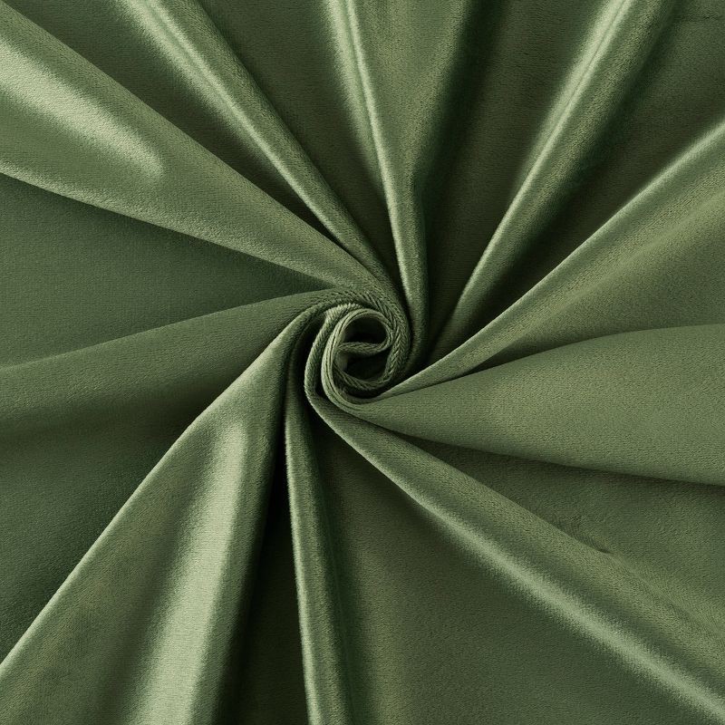 slide 7 of 8, 40"x84" Sun Zero Brighton Velvet 100% Blackout Grommet Curtain Panel Sage Green: Modern Noise Reduction, Energy Efficient, 1 ct