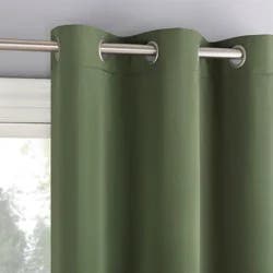 40"x84" Sun Zero Brighton Velvet 100% Blackout Grommet Curtain Panel Sage Green: Modern Noise Reduction, Energy Efficient